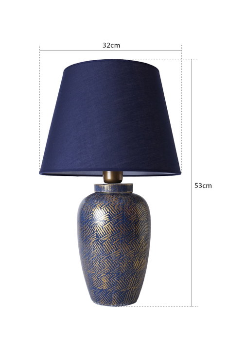 Opviq Lámpara de Mesa de Cerámica Azul y Dorado YL576 Opviq Lámpara de Mesa de Cerámica Azul y Dorado YL576